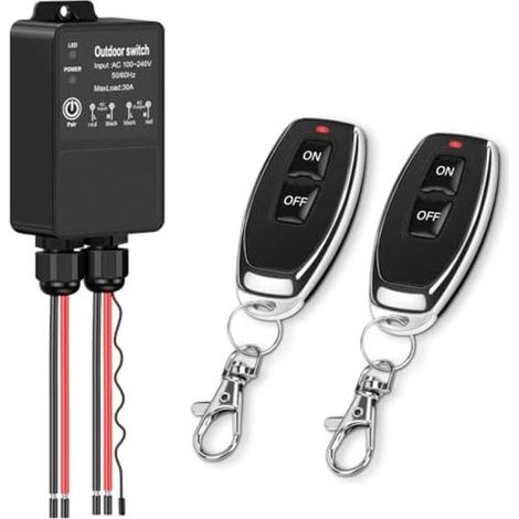 Ip65 Wasserdichter Funkfernbedienungsschalter – 110–240 V Funkschalter – 30-a-relais – 50 Meter Reichweite – Für Rolltore, Beleuchtung Und Elektrische Geräte