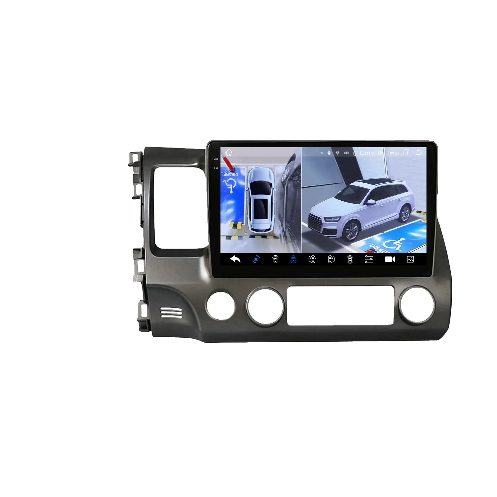 Autoradio, Multimedia-erlebnis, Touchscreen-oberfläche, Kompatibel Mit Honda Civic 2006-2011, Qs8pnc Mit 360-grad-kamera