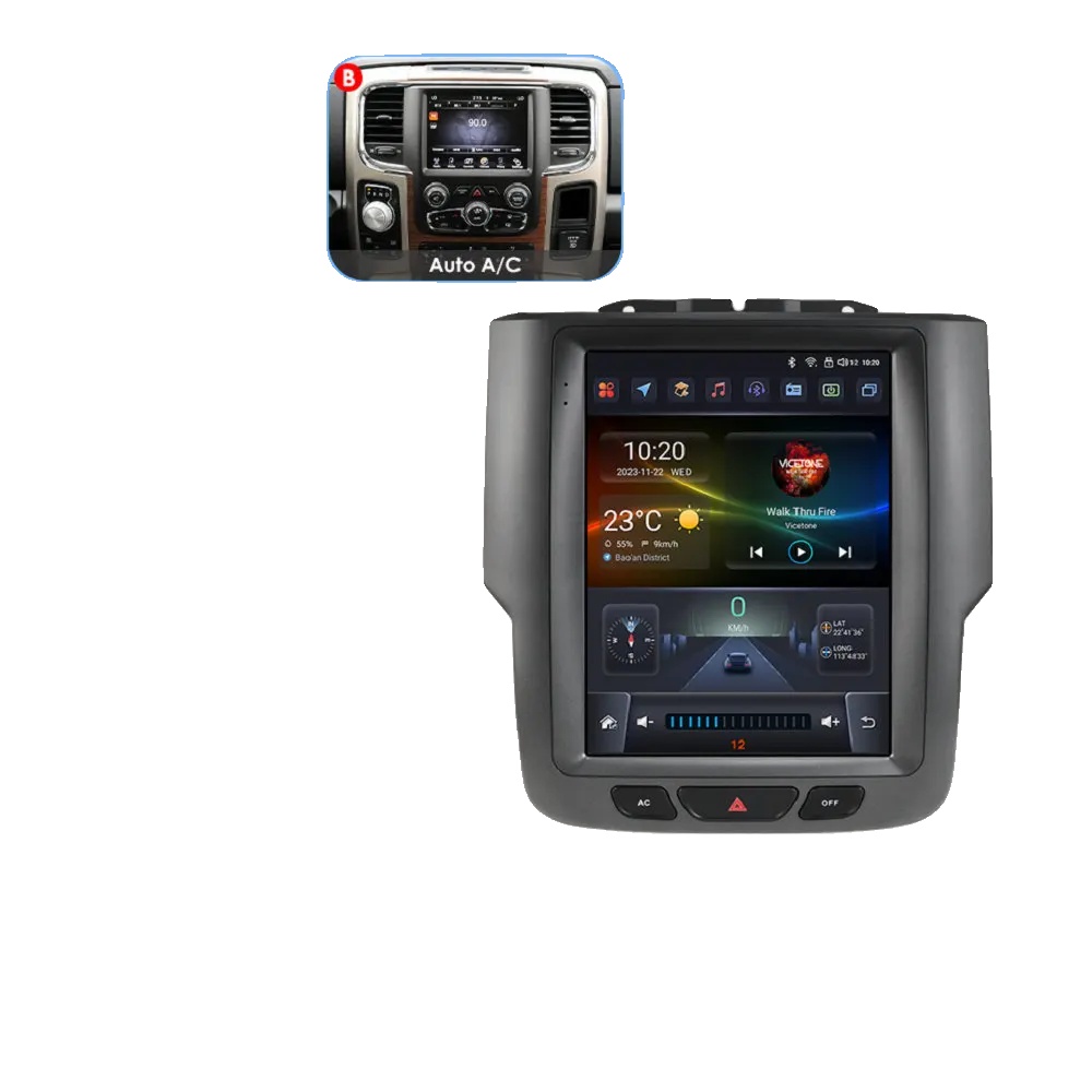 Autoradio, Multimedia-player, Smartphone-kompatibilität, Kompatibel Mit Dodge Ram 1500, 2500, 3500 (2013 - 2018) Kabellos, B-s6 (8kerne-6g 64g)