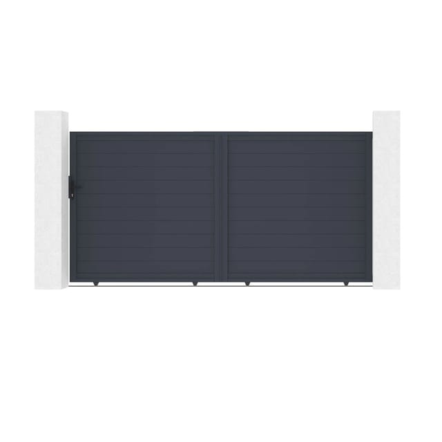 Pack Schiebetor 3,5 M Eiger 350 X 180 Cm + 2 Eifel-pfosten H.190 Cm