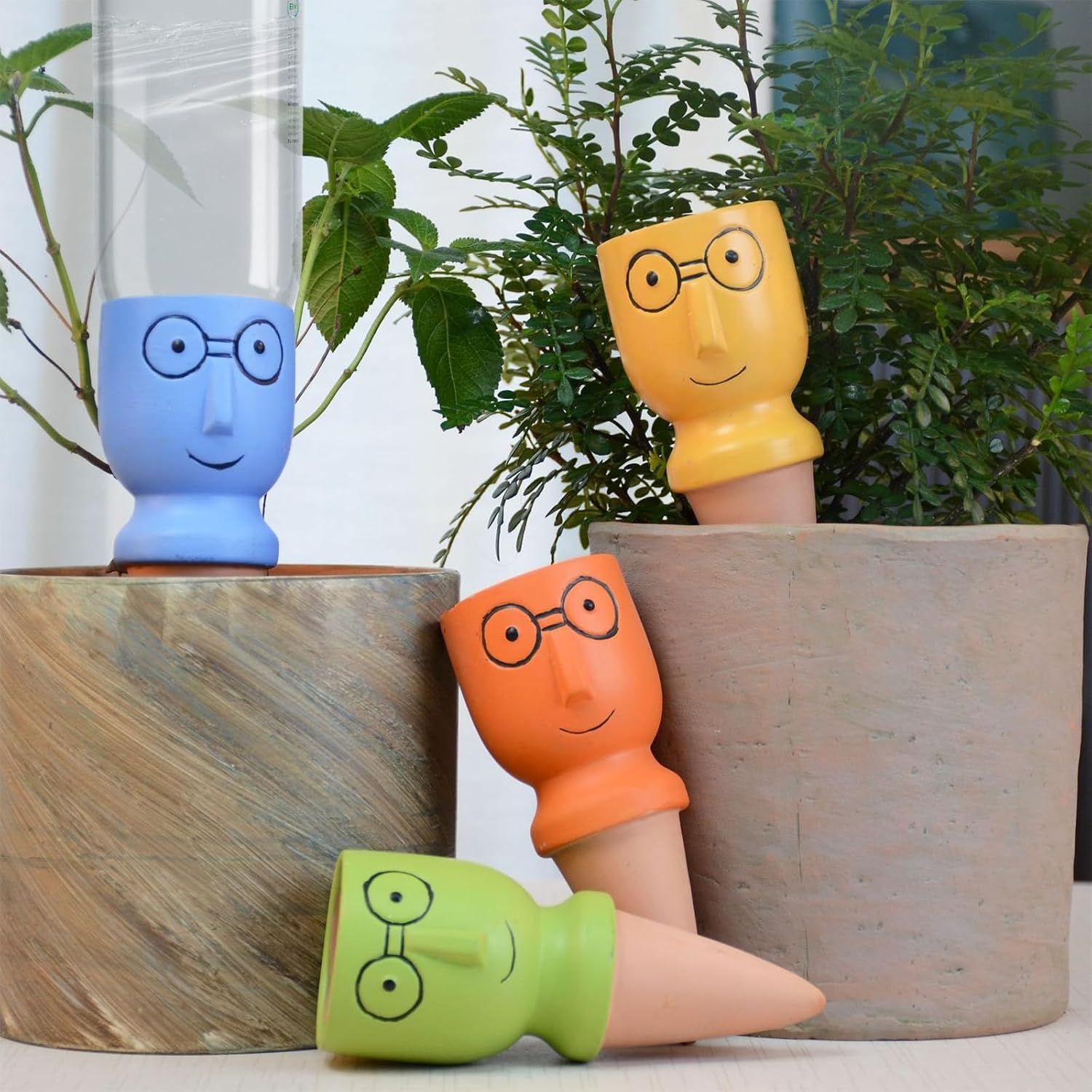 Bewässerungsspitzen – 4 Stück – Terrakotta – Langzeitdüngung – Für Zimmer- Und Gartenpflanzen – 14 Cm