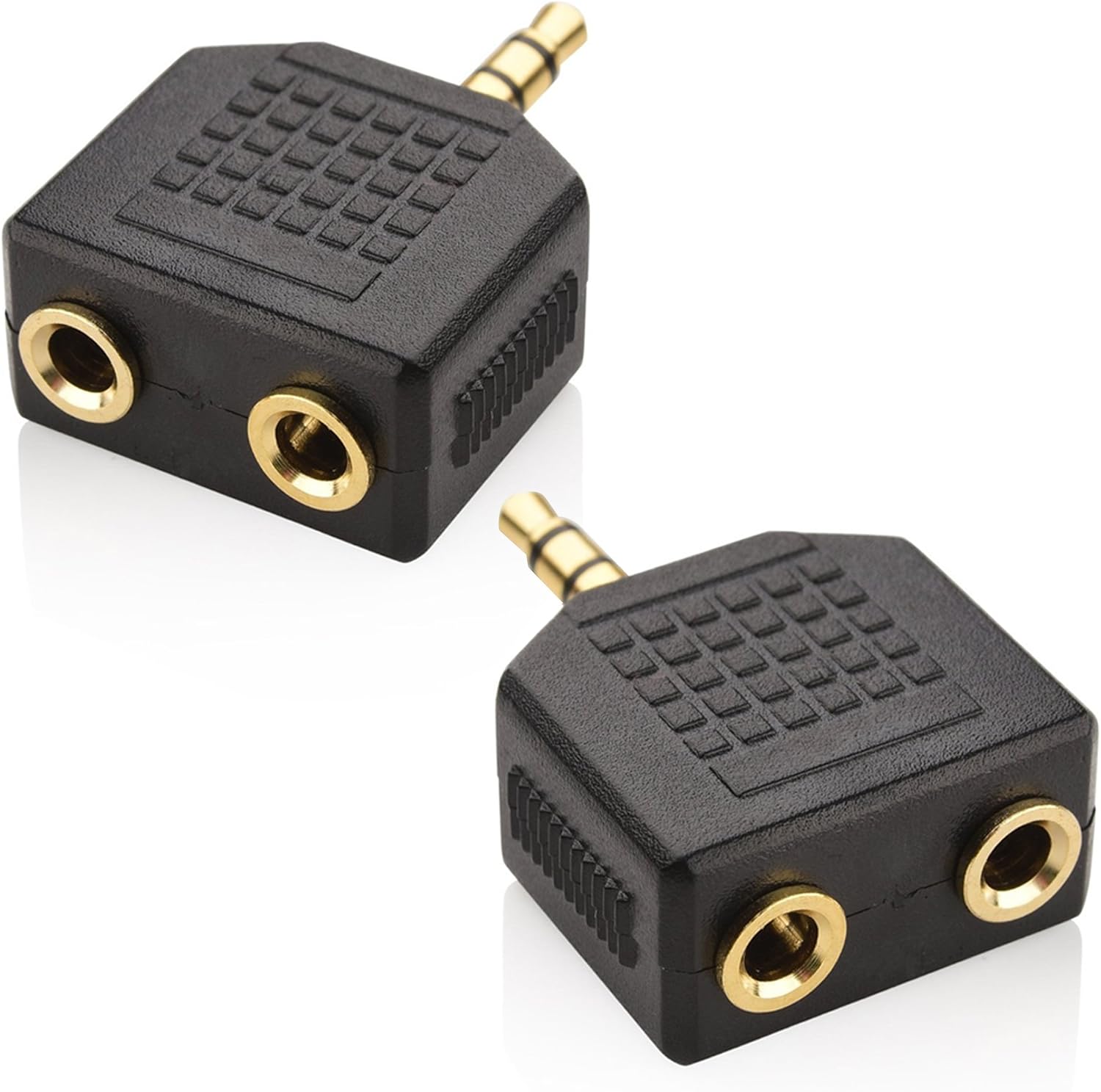 3,5-mm-audio-splitter – 2er-pack – 1 Stecker Auf 2 Buchsen – Kupfer – Für Kopfhörer Und Lautsprecher – Smartphone Und Pc