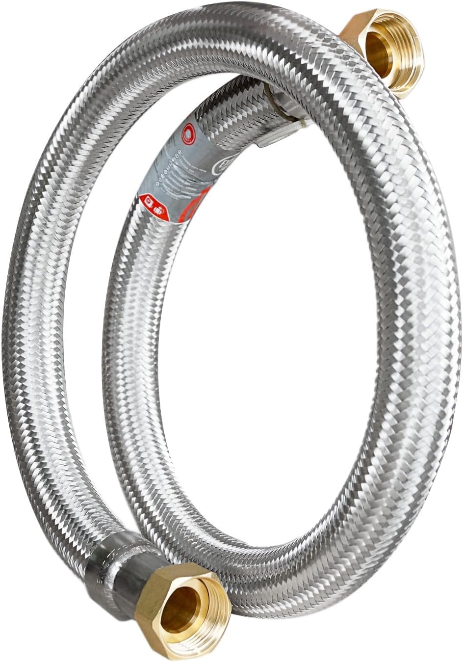 Flexibler Edelstahlschlauch – 1 Stück – Stahlgeflecht – 3/4"-innengewinde-anschluss – Wasserenthärter – 80 Cm