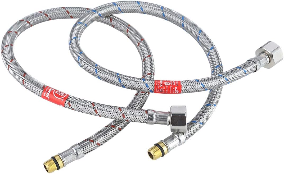 Flexibler Verbindungsschlauch – 2er-pack – Edelstahl 304 – G3/8 X M10 – Warm- Und Kaltwasser – 50 Cm