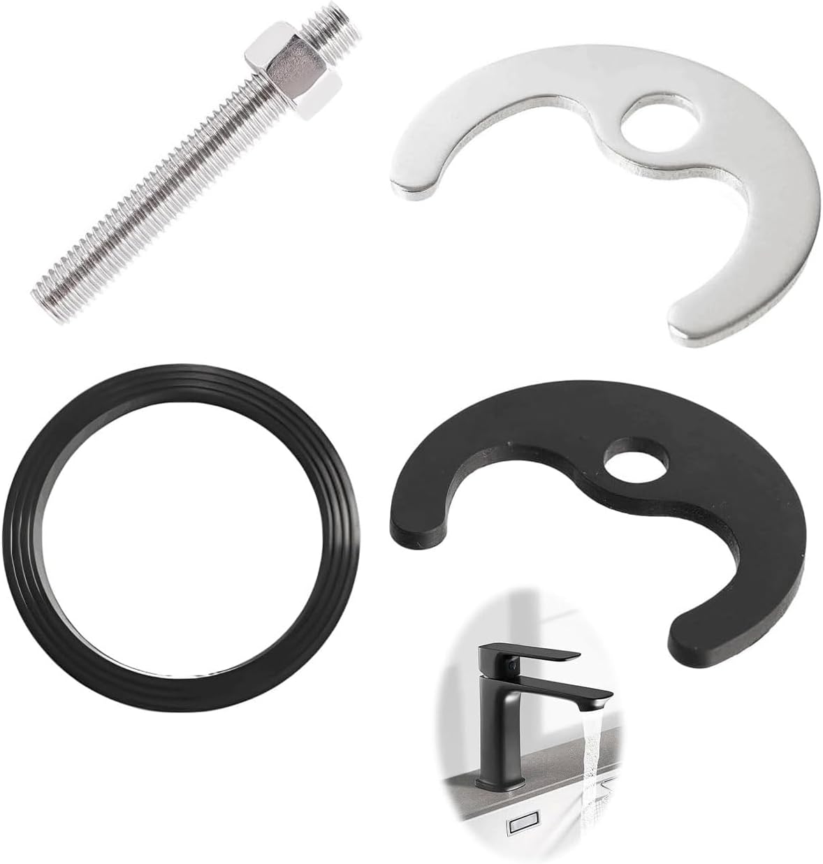 Armaturen-befestigungsset – 4-teilig – Edelstahl – Für Waschbecken Und Spülbecken – Hufeisenform