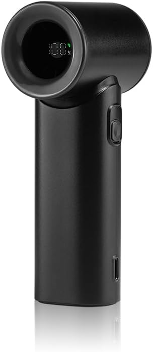 Mini-turboventilator – 1 Stück – Abs – 5 Geschwindigkeitsstufen – Led – Büro, Reisen, Outdoor – 12 Cm, Weiß/schwarz