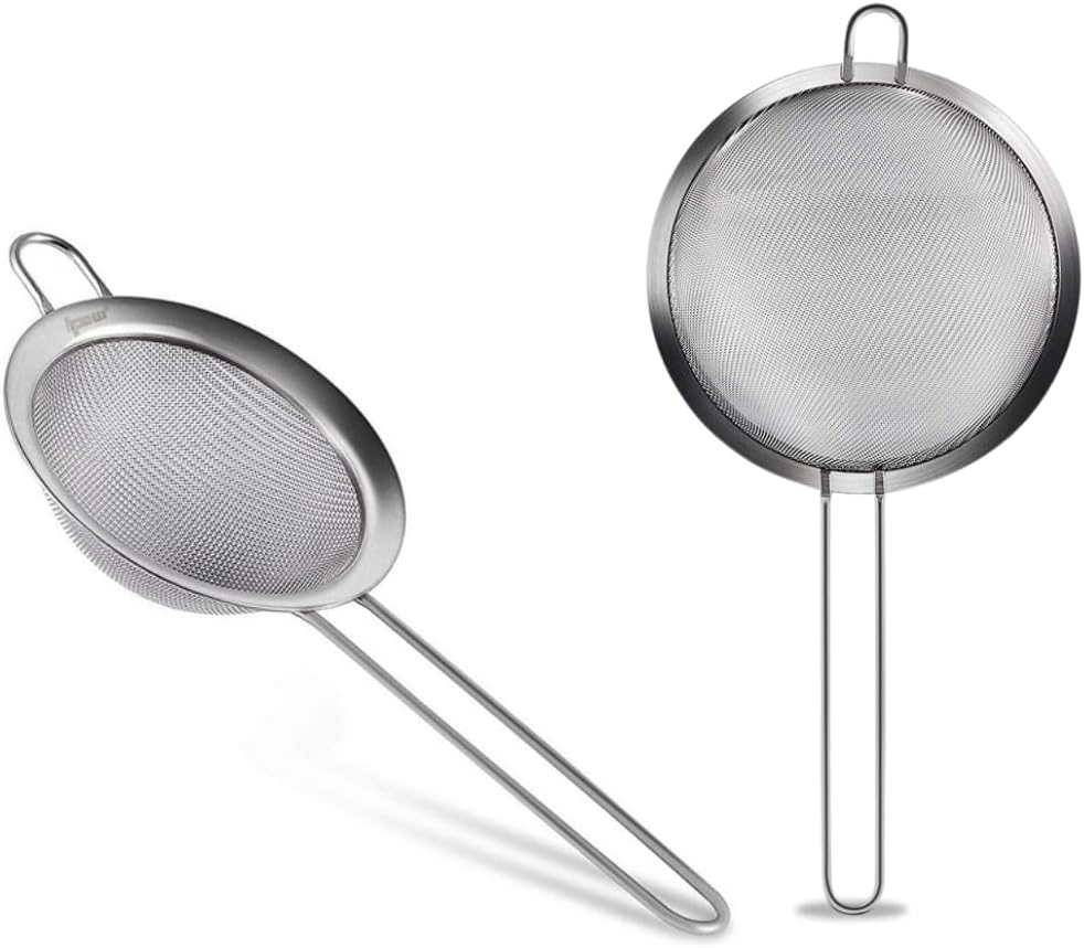 Edelstahlsieb – 2er-set – Edelstahl – Feinmaschig – Mehl- Und Soßenfilter – 8 Cm