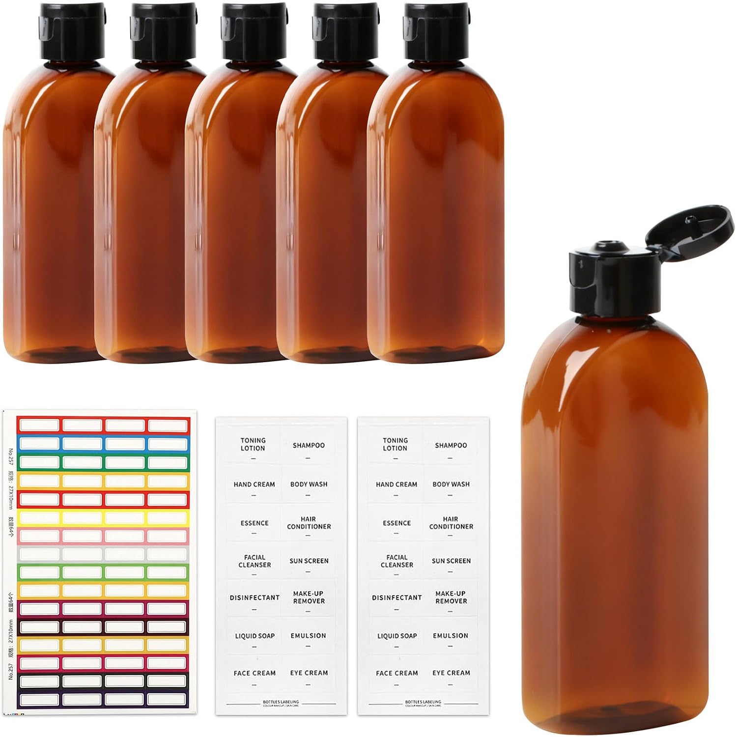 Reiseflasche – 6 Stück – Pp-kunststoff – 100 Ml – Auslaufsicherer Klappverschluss – Für Shampoo Und Kosmetik