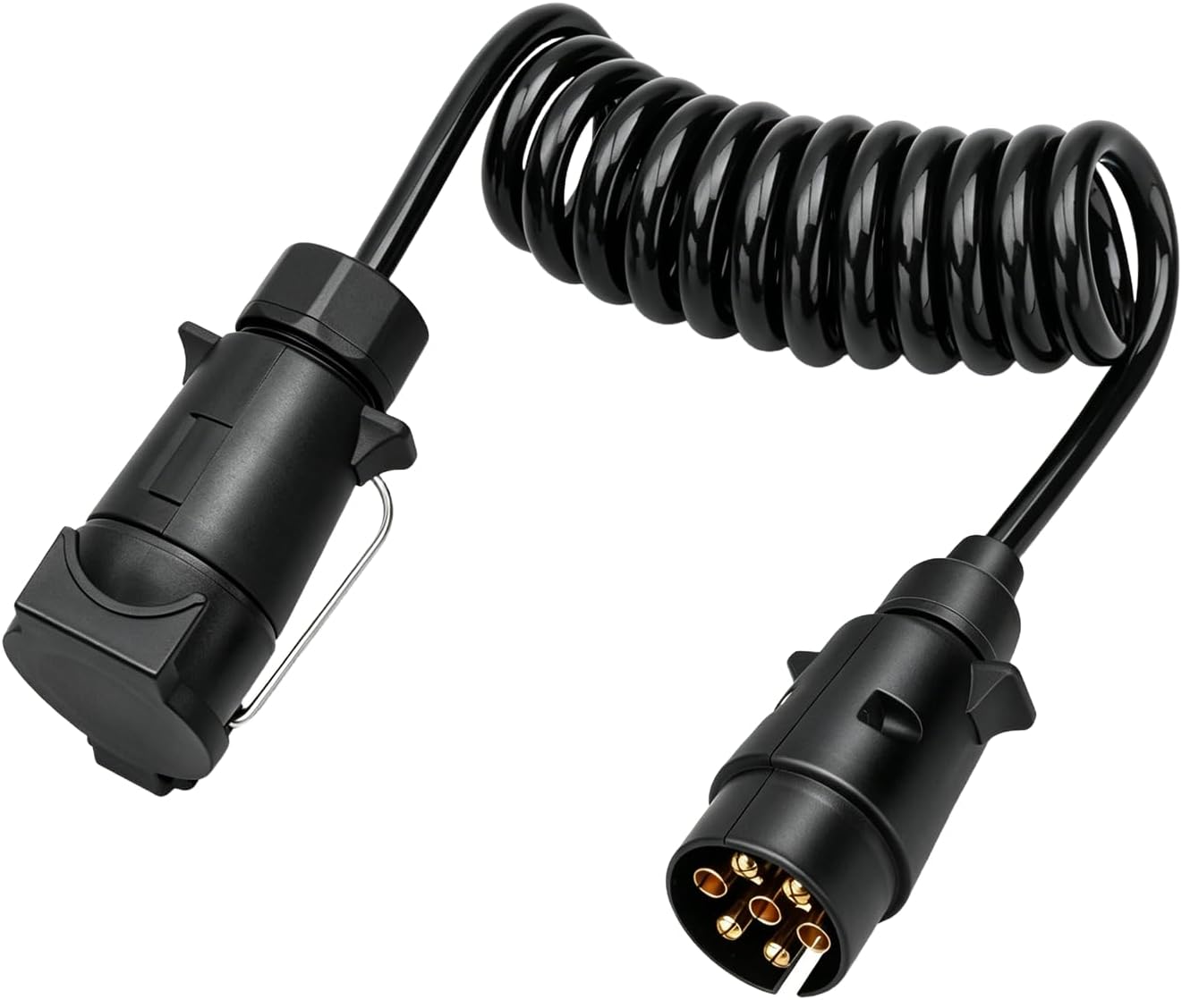 7-poliges Anhängerverlängerungskabel – 1 Stück – Tpu-spiralkabel – 12-v-signalverlängerung – Für Wohnwagen Und Lkw – Länge 2 Meter