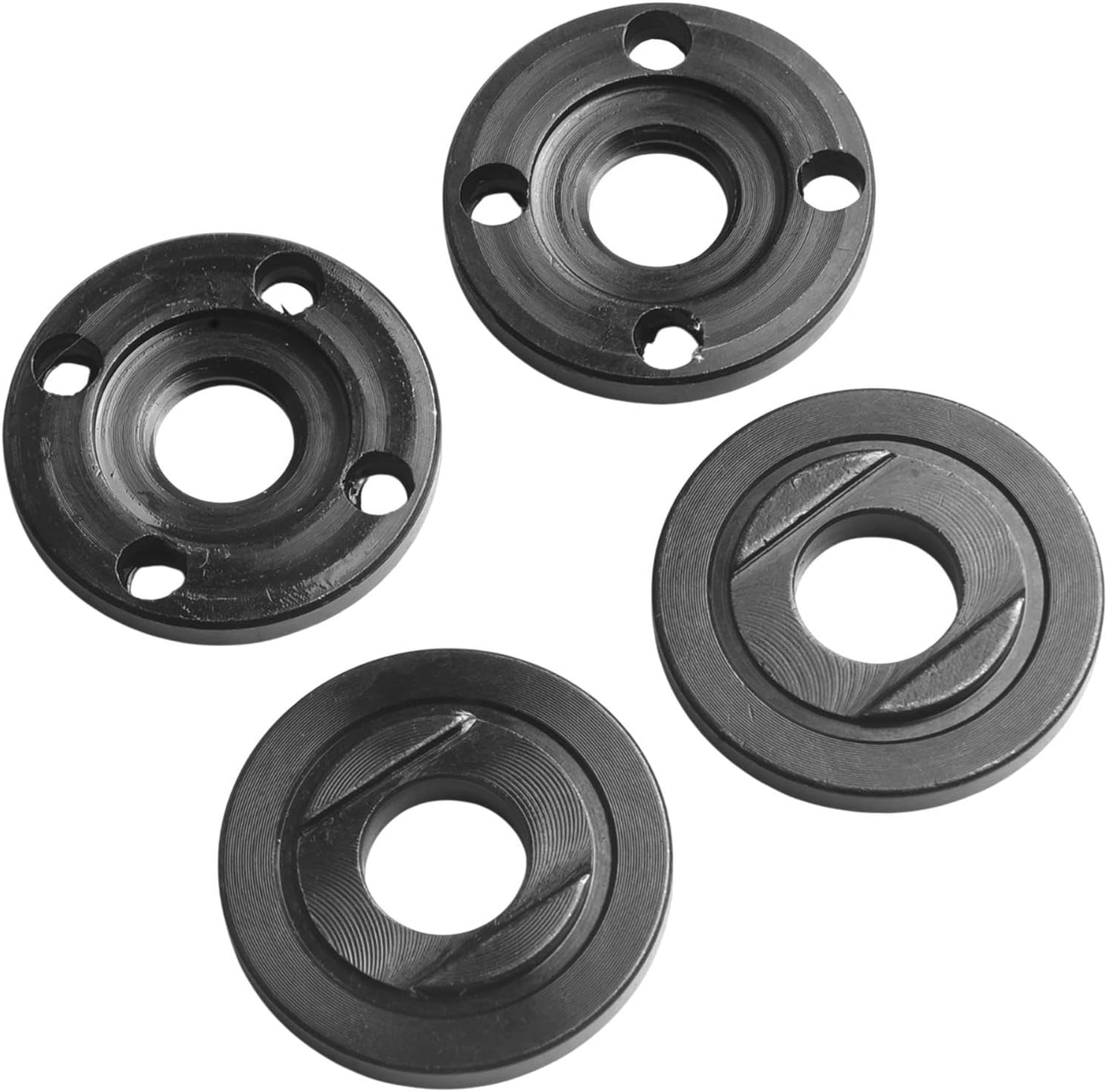 Satz Mit 4 Metall-klemmflanschen – Für Winkelschleifer Mit M14-gewinde – Scheibenklemmung 125–230 Mm – Robuster, Schwarzer Stahl