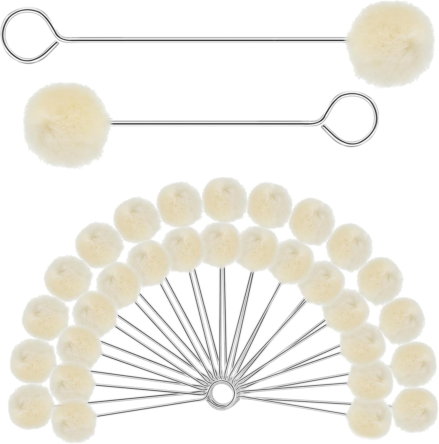 Set Mit 30 Wollpinseln – Stabile Metallgriffe – Zum Färben Von Leder Und Für Bastelarbeiten – 15 Cm Und 12,5 Cm
