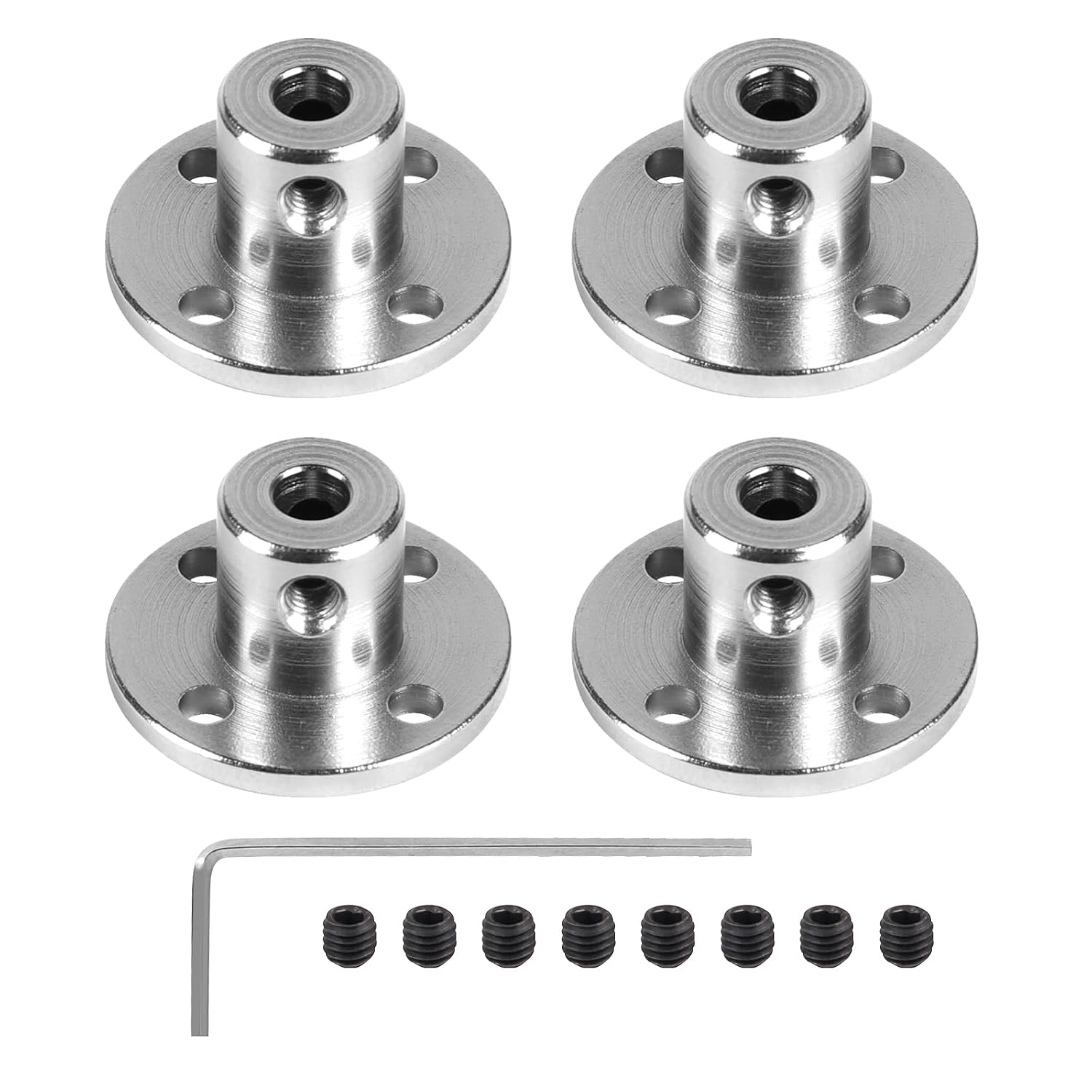 4er-set Flanschkupplungsverbinder 4 Mm – 45 Stahl Galvanisiert – Starre Verbindung Für Rc-motoren Und Diy-projekte – Schwarz