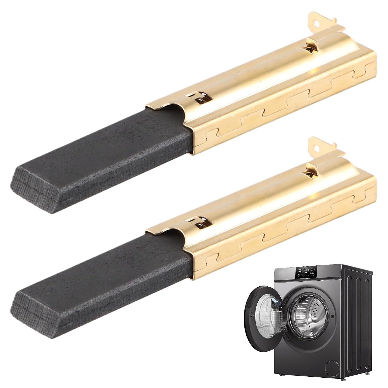 2er-pack Kohlebürsten L94mf7 – Kohle Und Metall Für Waschmaschinenmotor – Langlebige, Verschleißfeste Teile – 39,6 X 13,5 X 5 Mm