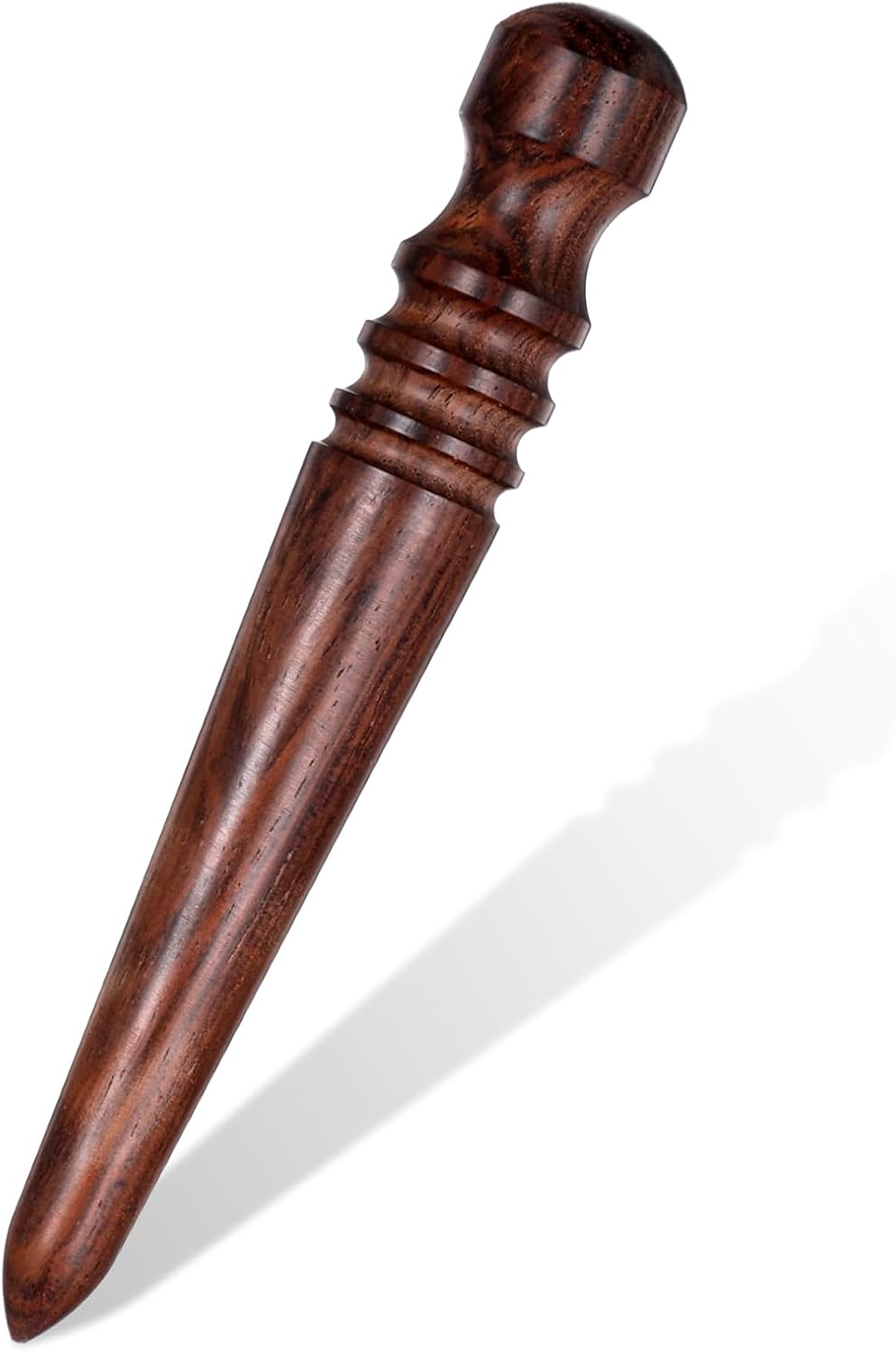 Lederpolierwerkzeug – 1 Stück – Natürliches, Dichtes Holz – Mehrere Kantenschlitze – Für Kunsthandwerk Und Lederverarbeitung – 14 Cm, Braun
