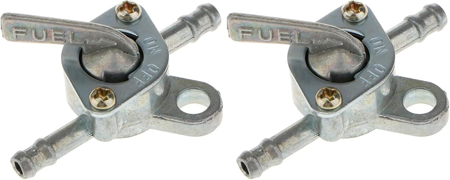 2 Dreiwege-benzinhähne – Silbernes Metall – Ein-/ausschalter – Für Atv, Quad, Motorrad 50–125 Cm³ – 55 Mm