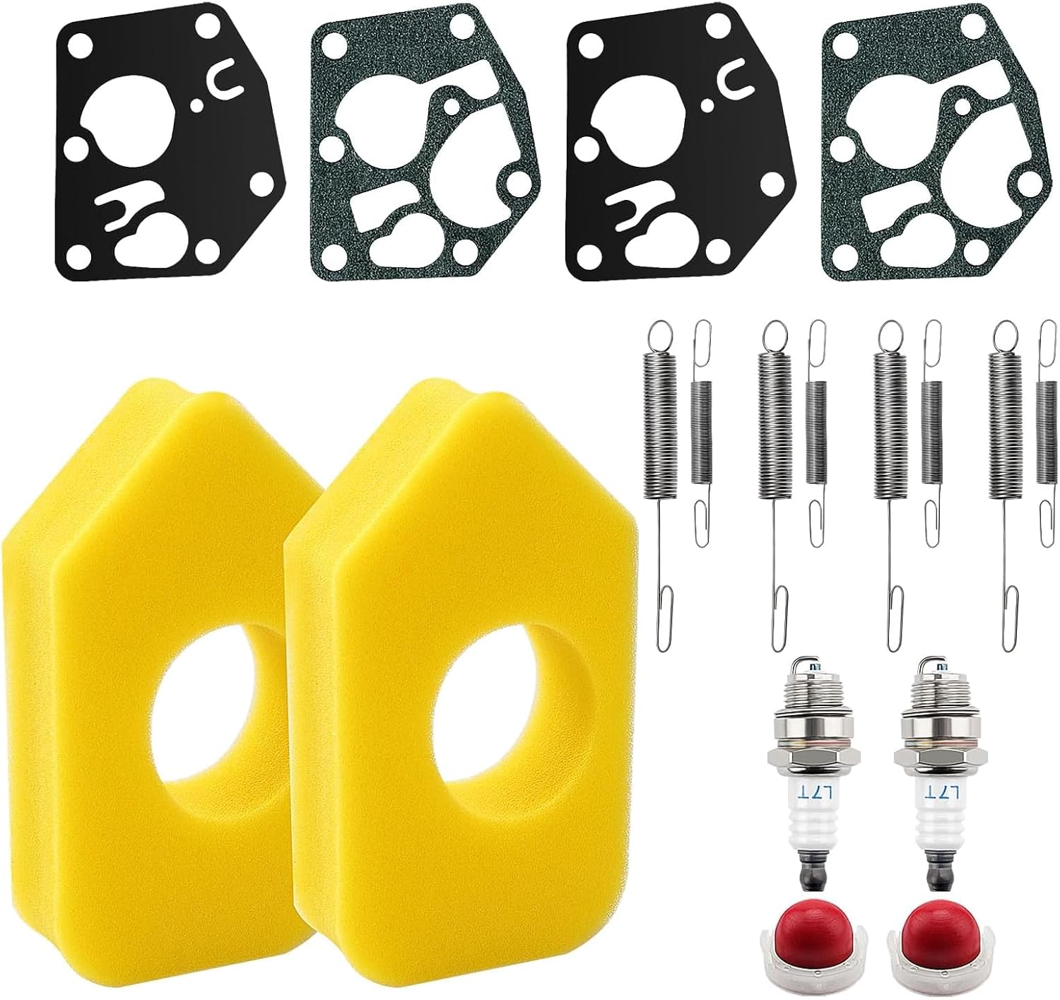 16-teiliges Rasenmäher-wartungsset: Metallteile, Schaumstoffteile, Zündkerzen, Filter, Federn Für Briggs & Stratton Motoren – Komplettreparatur