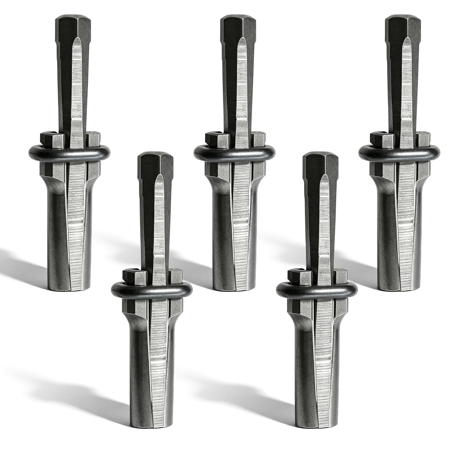 Steinspaltkeil – 5er-set – Kohlenstoffstahl – Manueller Spalter Für Harte Steine – Bau Und Garten – 16 Mm Silber