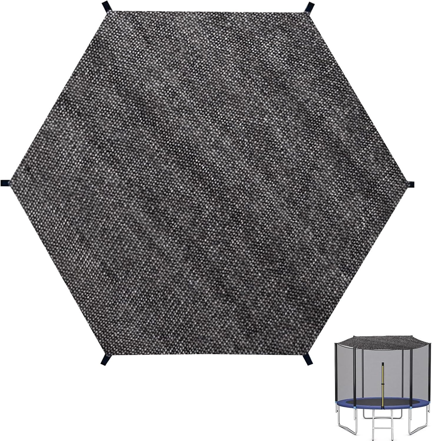 Sonnenschutz Für Trampoline – 1 Stück – Blaues Pvc- Und Pe-netzgewebe – Uv-schutz Und Schatten – Für Kinderspielplätze Im Freien – Durchmesser 183 Bis 366 Cm