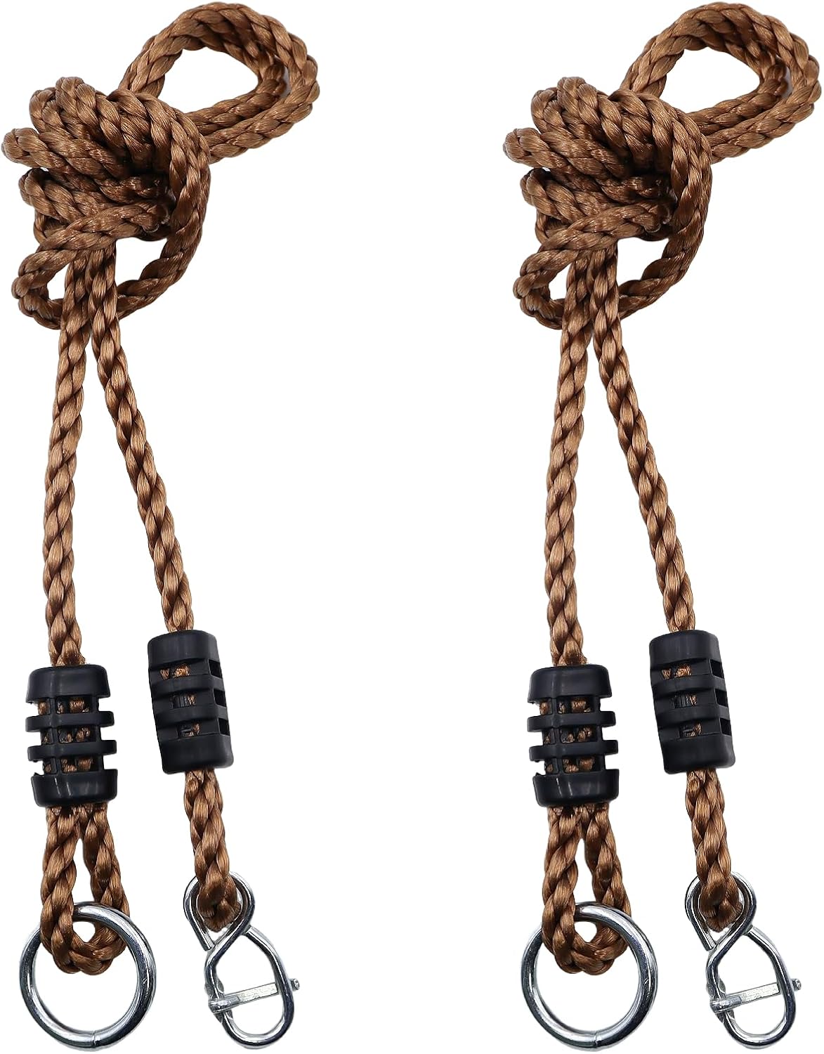 2 Verstellbare Schaukelseile – 2 Meter – Robustes Pe-geflecht – Verlängerung Für Hängematten Und Sitze – Für Drinnen Und Draußen – Braun