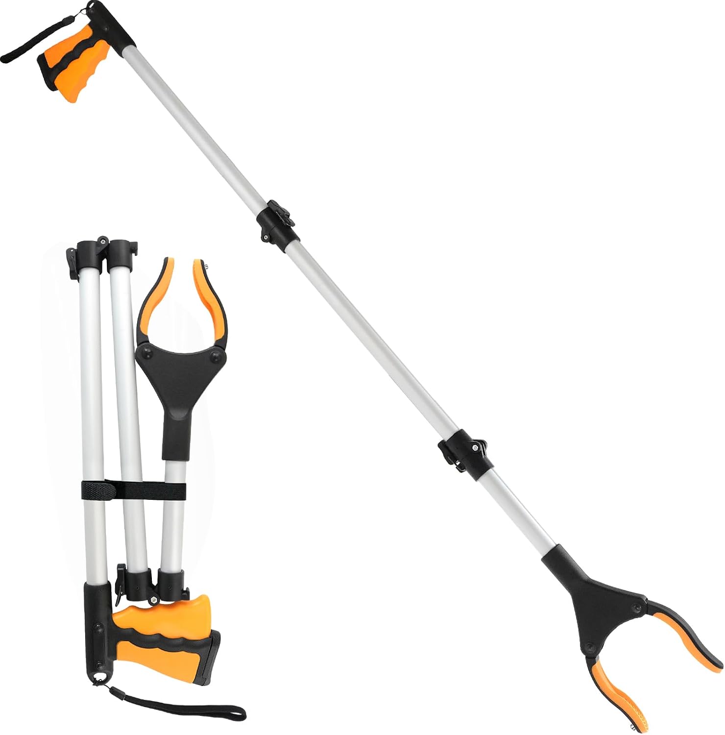 Greifzange – 1 Stück – Aluminium – 360° Drehbarer Und Magnetischer Kopf – Für Senioren Und Menschen Mit Eingeschränkter Mobilität – 110 Cm, Gelb