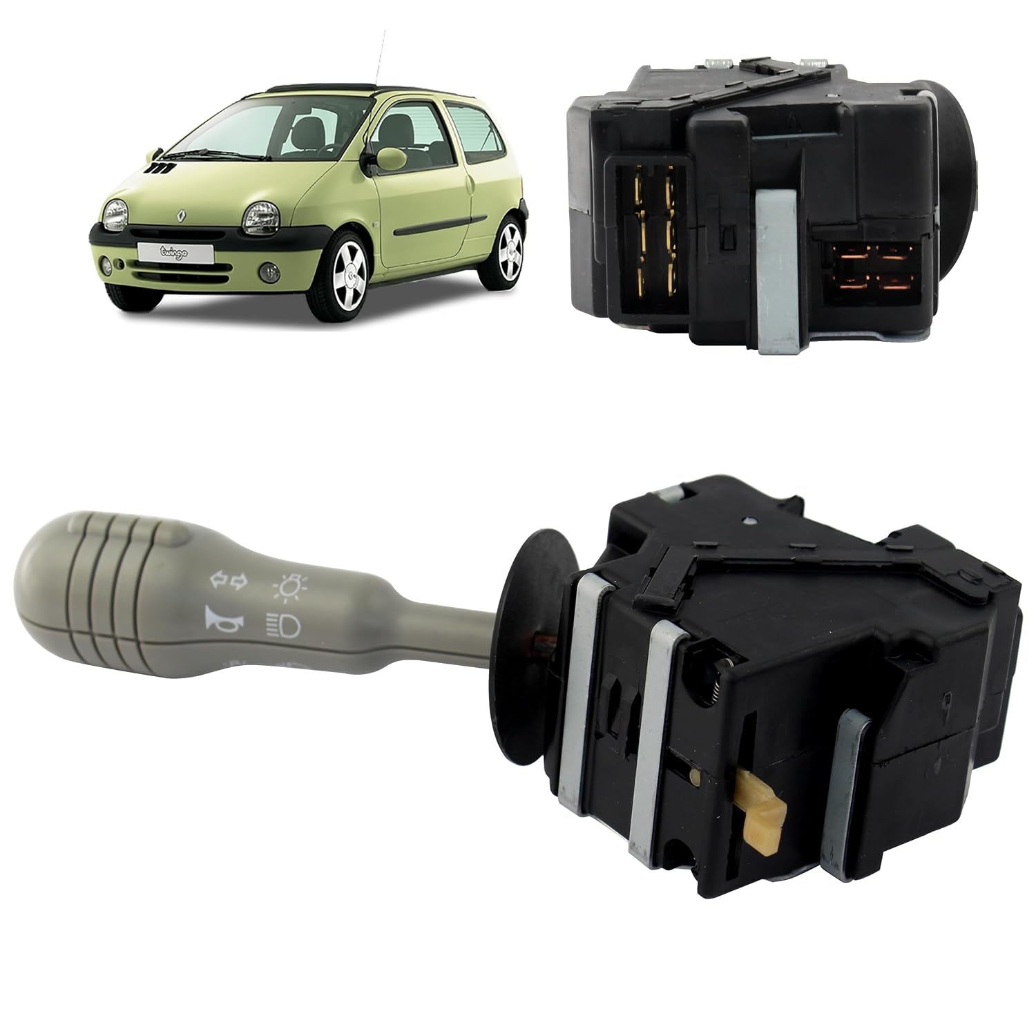 Lenkstockschaltereinheit – 1 Stück – Grauer Kunststoff – Steuert Licht Und Hupe – Für Renault Twingo 1 – Kompatibel Mit Baujahren 1996 Bis 2007