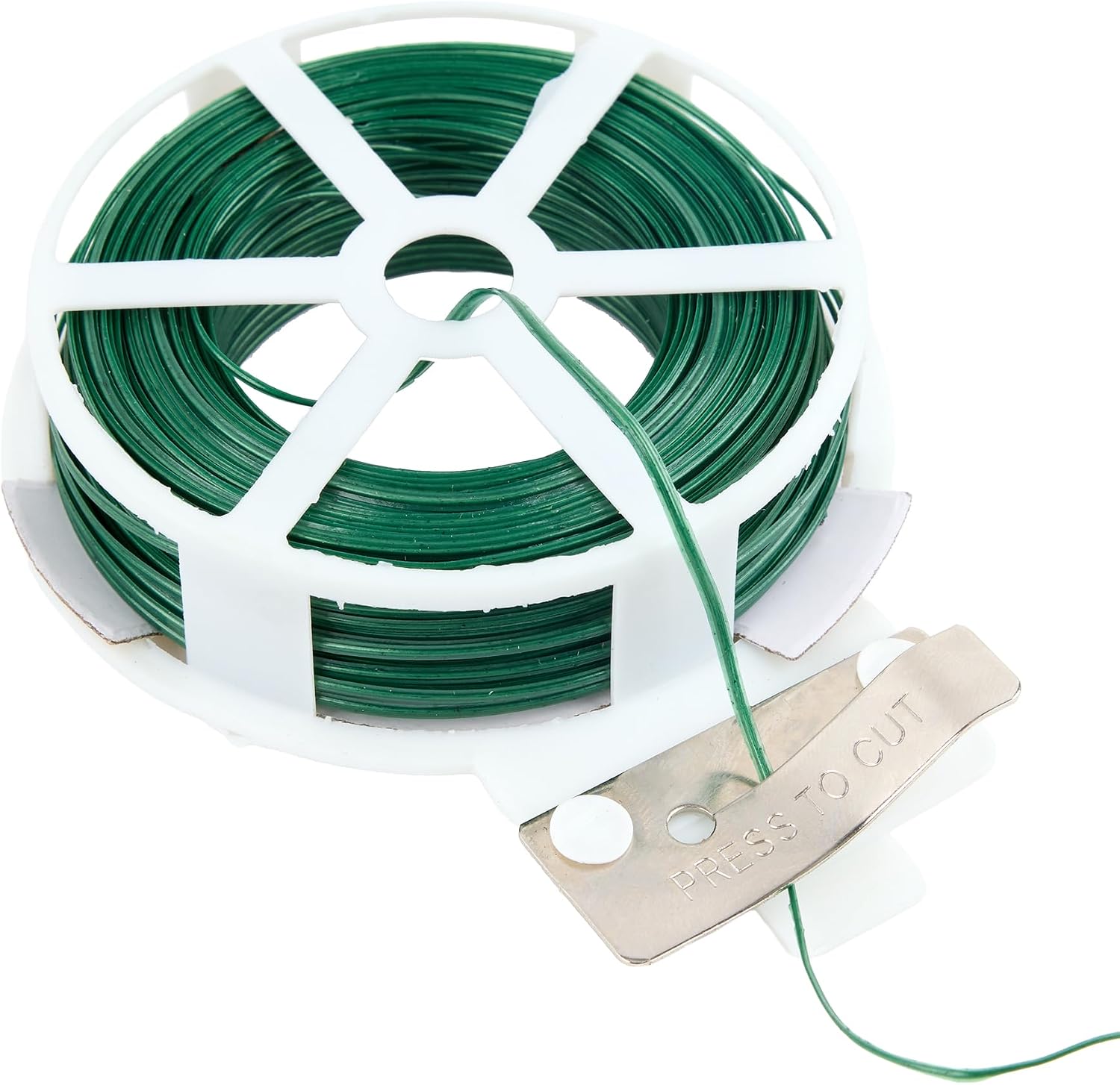 Grüner Gartendraht – 50-m-spule – Kunststoffbeschichteter Stahl, Ø 1,6 Mm – Integrierter Drahtschneider – Für Gemüsegärten Und Pflanzenstützen – Durchmesser 1,6 Mm