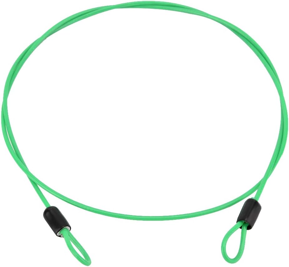 Sicherheitskabel Aus Edelstahl – 1 Stück – Grüne Vinylbeschichtung – Doppelschlaufe – Für Fahrräder Und Gepäck – 100 Cm