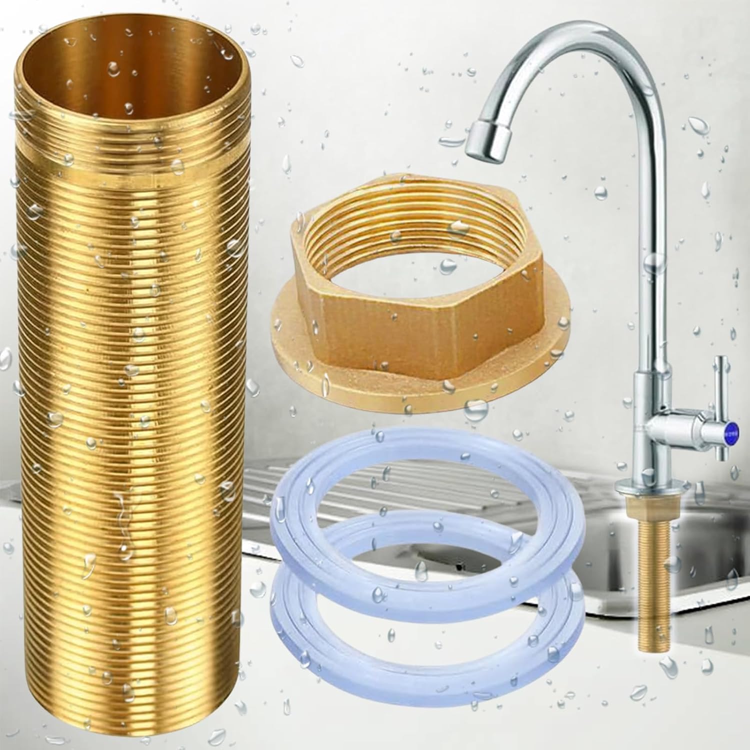 Wasserhahn-reparaturset – 1-teilig – Messing – M32 Gewindeverlängerung – Küche/bad – 100 Mm