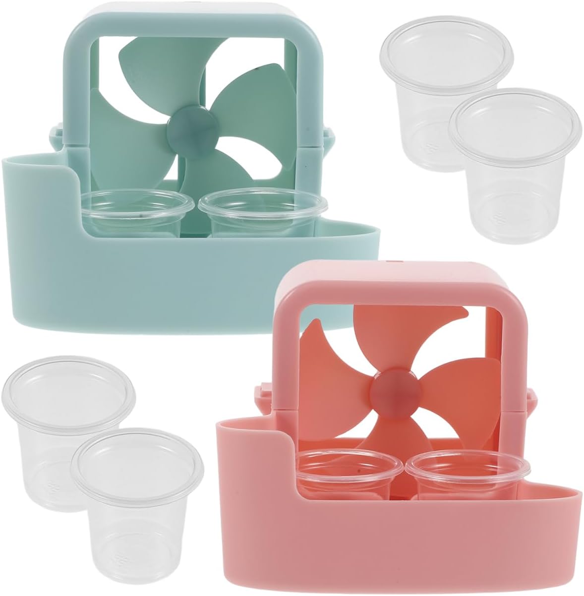 Eiswürfelhalter Mit Ventilator – 2er-set – Kunststoff – Schnelle Kühlung – Schlafzimmer, Wohnzimmer, Büro – Mehrfarbig