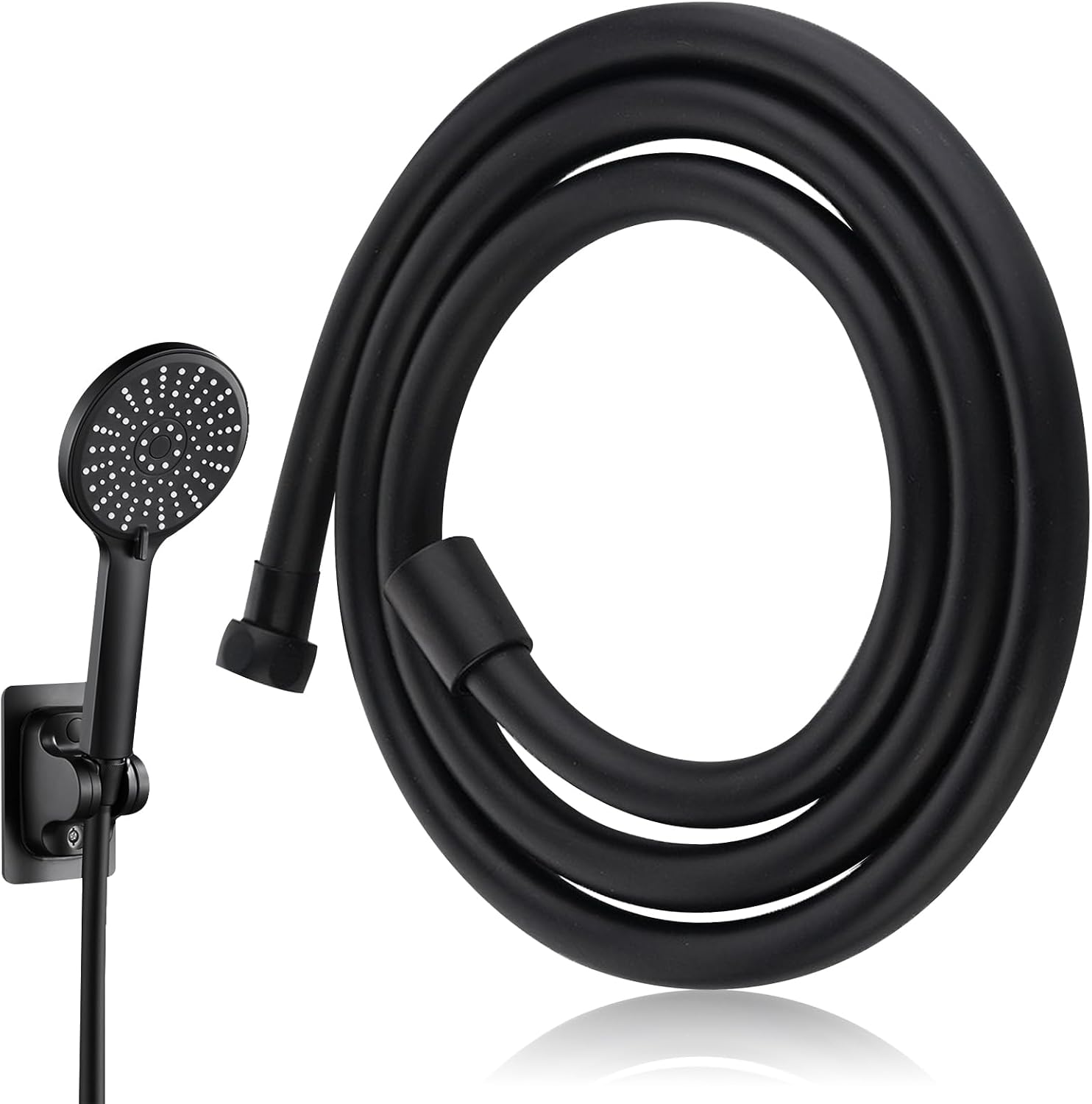 1,5 M Langer Schwarzer Pvc-duschschlauch – Verdrehsicher Und Auslaufsicher – Messinganschluss G1/2 – Flexibler Badezimmerschlauch