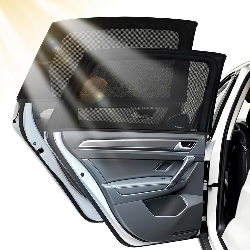 Sonnenschutzblenden Fürs Auto – 2er-set – Nylon-netzgewebe – Uv-schutz Und Sichtschutz – Universell Für Die Heckscheibe