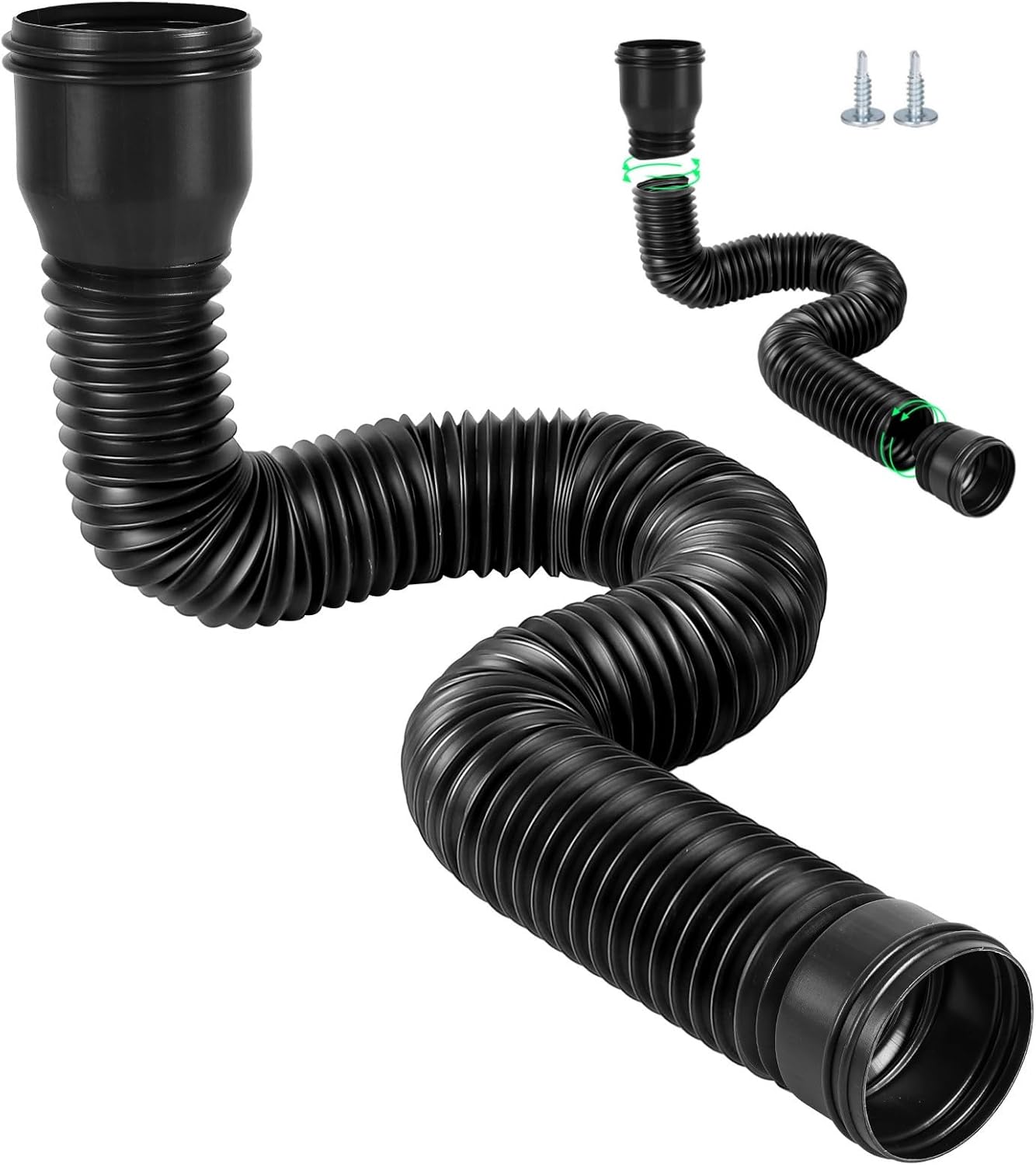 Dachrinnenverlängerung – 1-teilig – Schwarzes Pe – Ausziehbar Von 47 Bis 150 Cm – Regenwasserableitung – Für 80- Und 100-mm-rohre