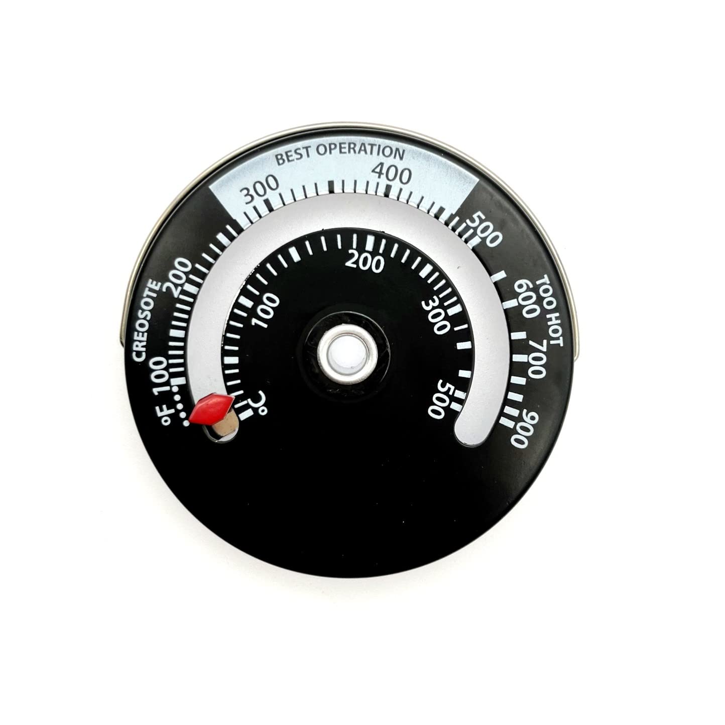 Magnetisches Thermometer – 1 Stück – Aluminiumlegierung – Messbereich 100–900 °c – Für Holzöfen Und Kamine – 6,4 X 6,4 X 0,9 Cm