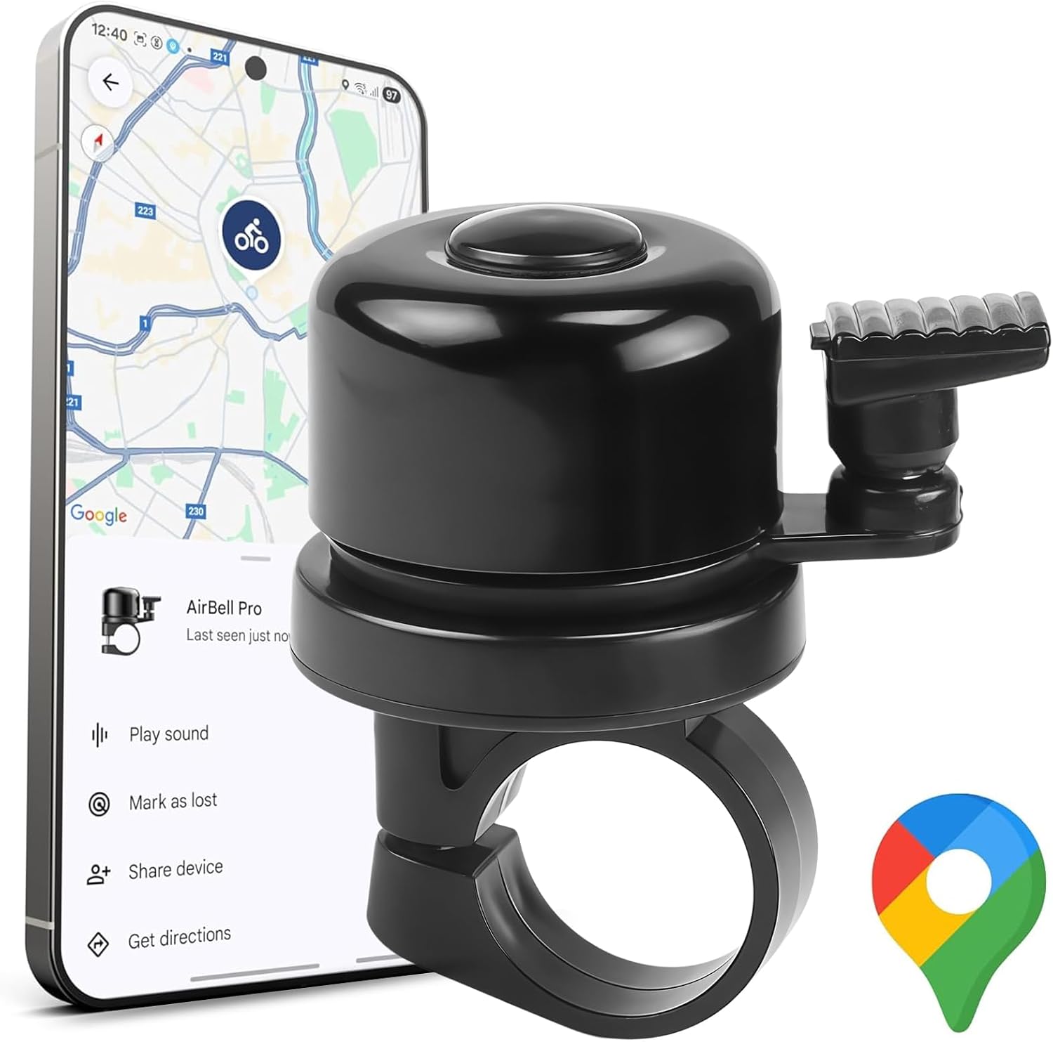 Fahrradklingelhalterung – 1-teilig – Verstärkter Kunststoff – Kompatibel Mit Airtag Find My – 22,2-mm-lenker – Schwarz