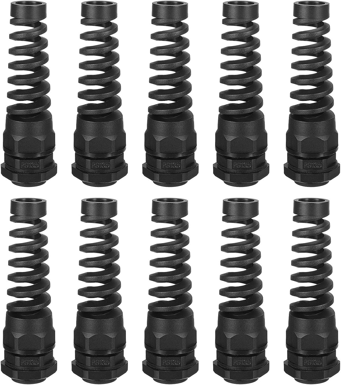 Pg13.5 Kabelverschraubung – 10er-pack – Schwarze Nylonspirale – Wasserdicht – Kabel 6–11 Mm² – Industrie, Kfz, Elektrotechnik – Länge 92 Mm