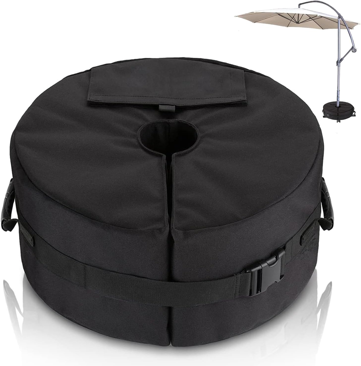 Sonnenschirm-gewichtssack – 1 Stück – 900d Oxford-gewebe – Seitliche Öffnung Und Verstellbare Gurte – Für Garten, Terrasse Und Außenbereich – Tragkraft: 40 Kg