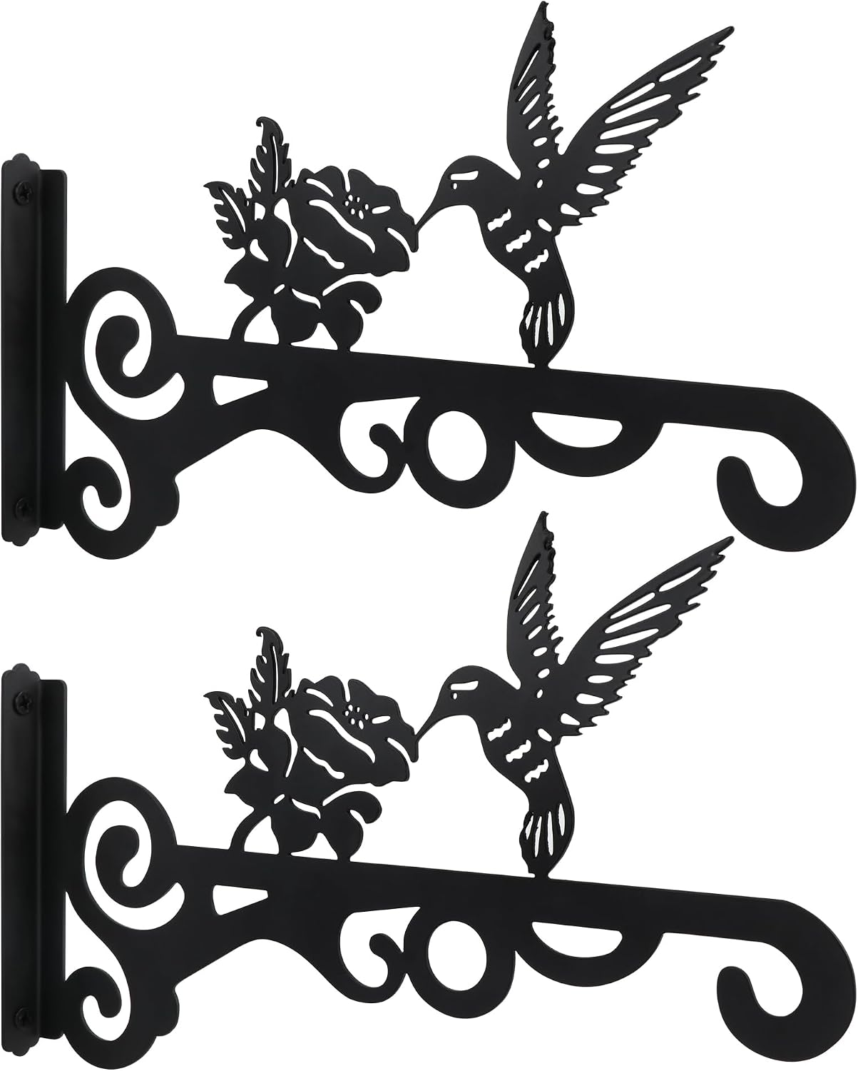 2 Wand-pflanzenhalterungen – Schwarze Eisenhaken – Robustes, Rostfreies Aufhängesystem – Für Innenräume/garten/balkon – 25 Cm
