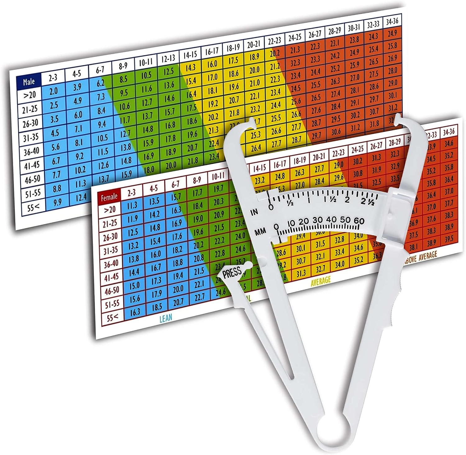 Adipometer – 1 Stück – Robustes Kunststoffgehäuse – Präzise Körperfettmessung – Sport- Und Ernährungstracking – Schwarz