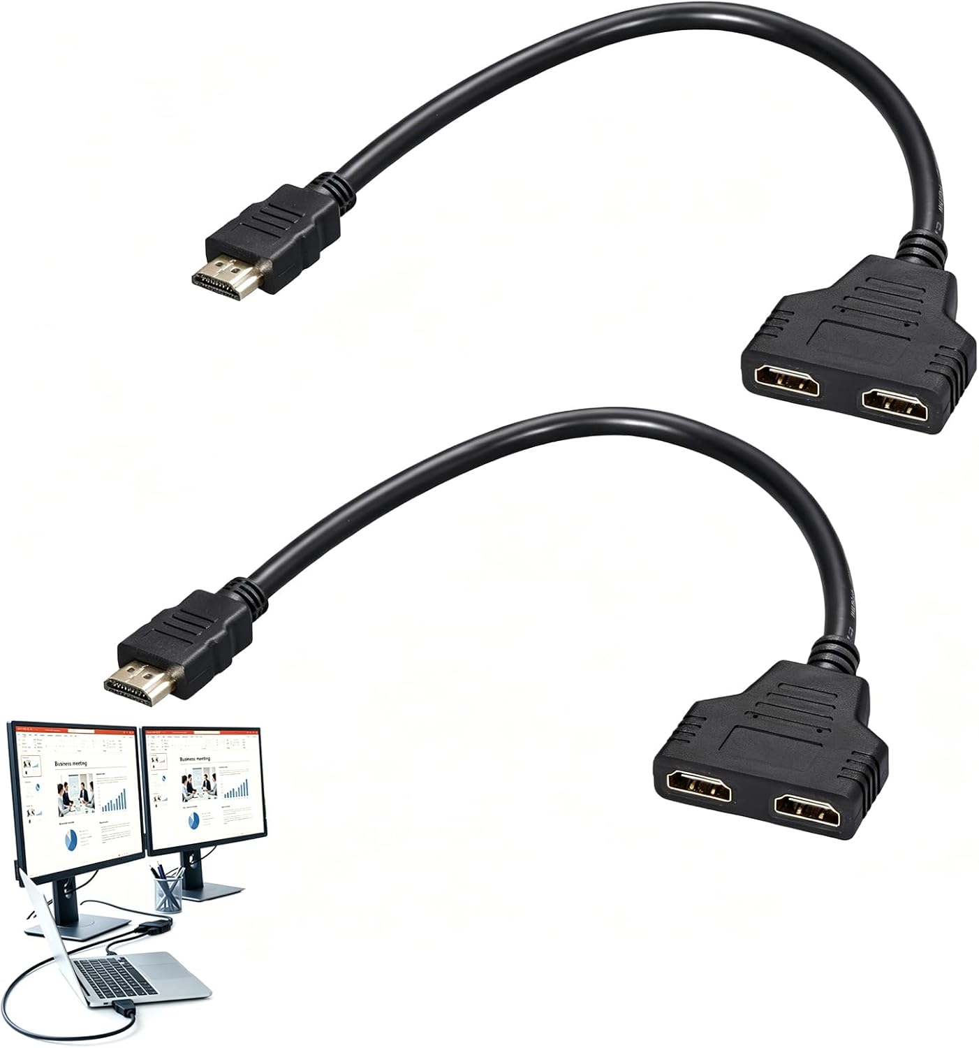Hdmi-adapter – 2 Stück – Kupfer Und Gold – 1080p-duplizierung – Heimkino Und Büro – 30 Cm