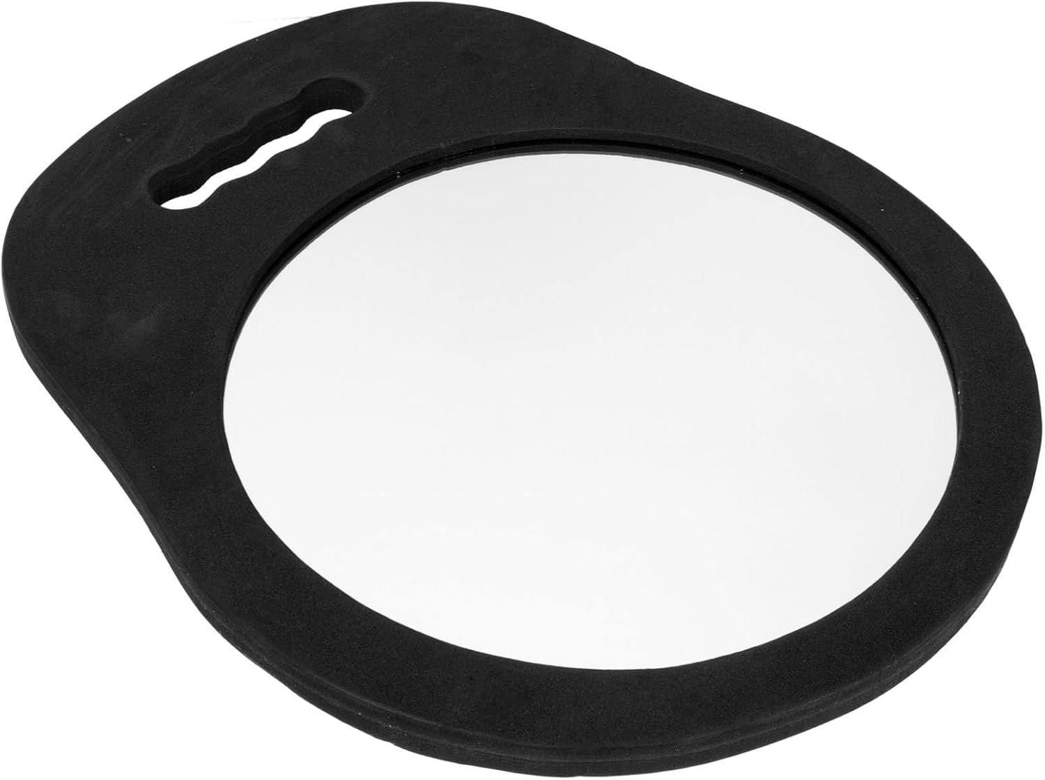 Runder Handspiegel – 1 Stück – Rahmen Aus Schaumstoff Und Glas – Hd-bruchsichere Oberfläche – Für Friseur- Und Kosmetiksalons – Schwarz, 34 X 27,5 Cm