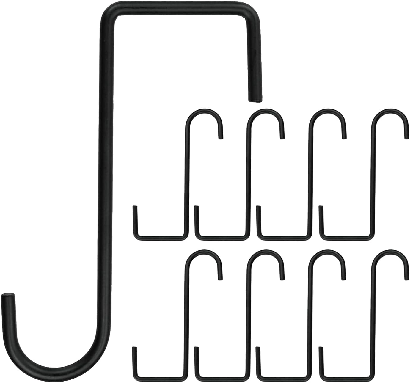 Gartenhaken – 8er-set – Schwarz Lackierter Stahl – Vielseitige Wandmontage – Für Pflanzen Und Lampen – 15,2 Cm