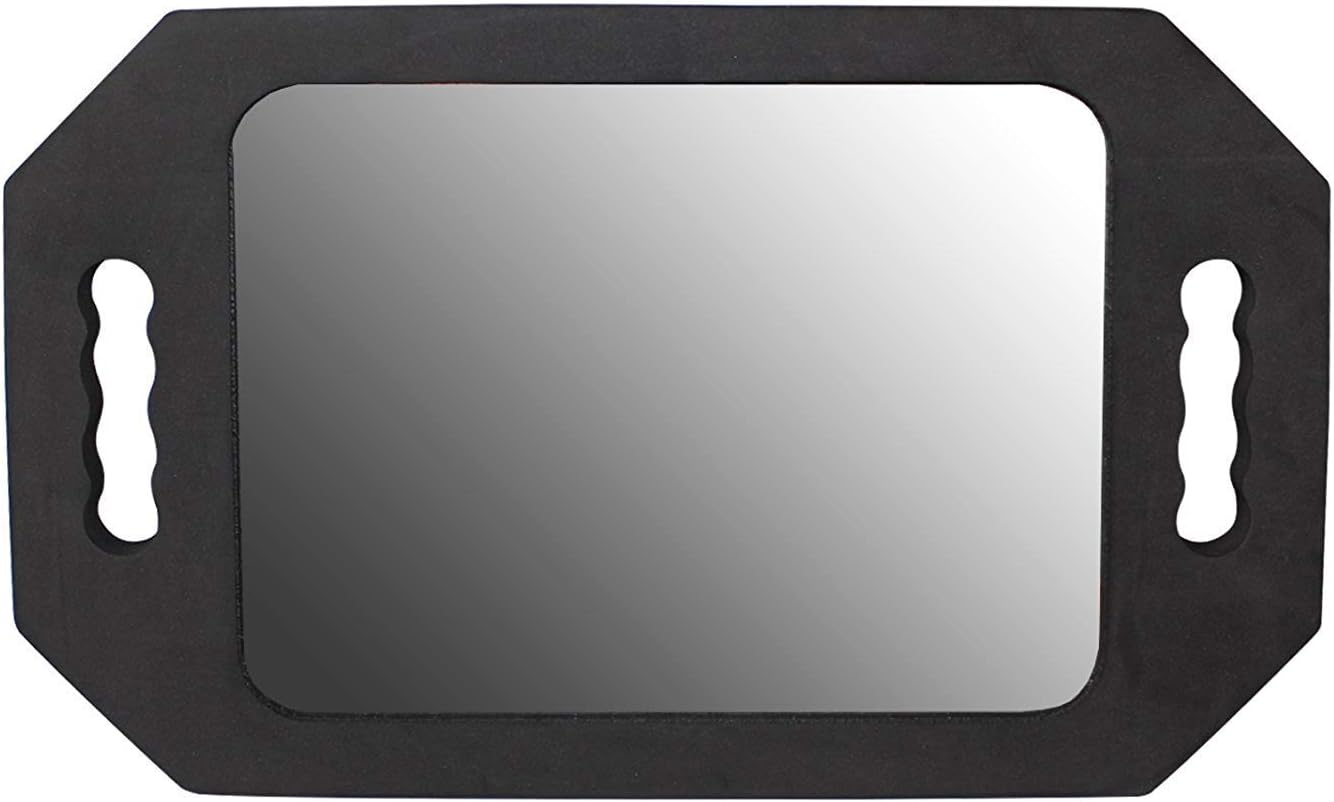 Manueller Friseurspiegel – 1-teilig – Eva-schaumstoffrahmen – Ergonomischer Doppelgriff – Für Salon Und Zuhause – Schwarz, 40,5 X 26 Cm