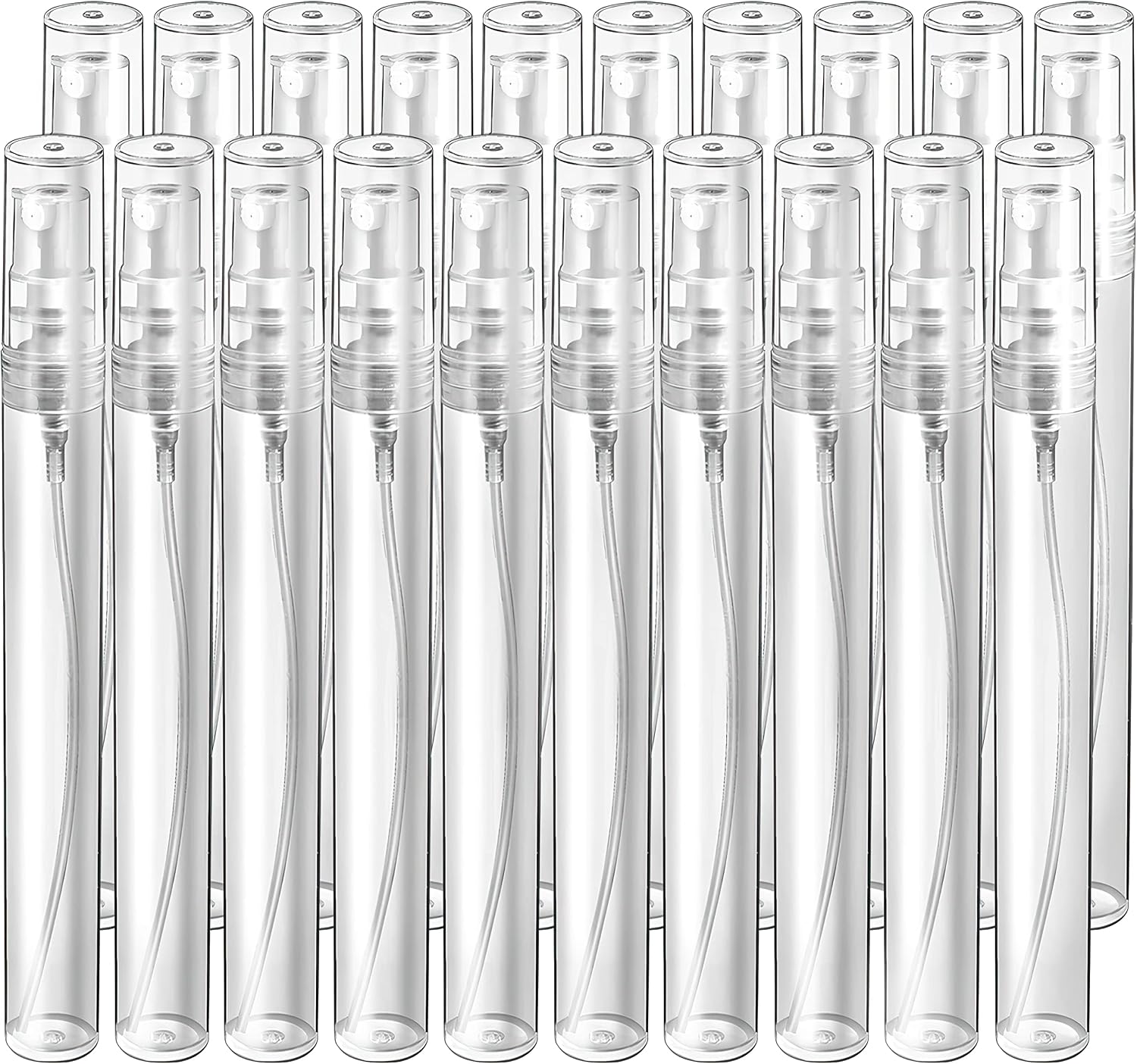 25er-packung Parfüm-sprühflaschen À 10 Ml – Klarglas – Kunststoffdüse – Nachfüllbar – Ideal Für Unterwegs