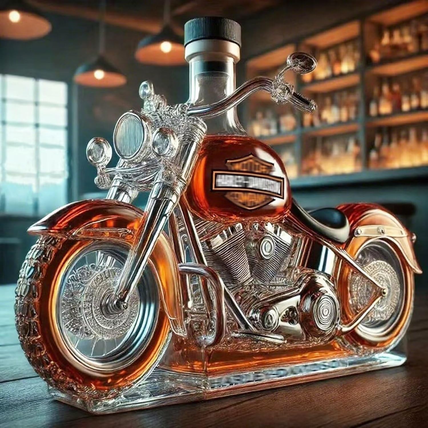 3d-motorrad-whiskykaraffe – 1 Stück – Mundgeblasenes Glas – Spirituosenkaraffe – Bardekoration – Geschenk Für Männer – 300 Ml