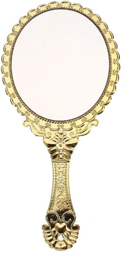 Professioneller Handspiegel – 1 Stück – Goldglas Und Abs – Wendbar – Für Friseursalons Und Den Privaten Gebrauch – 25 X 11,5 Cm