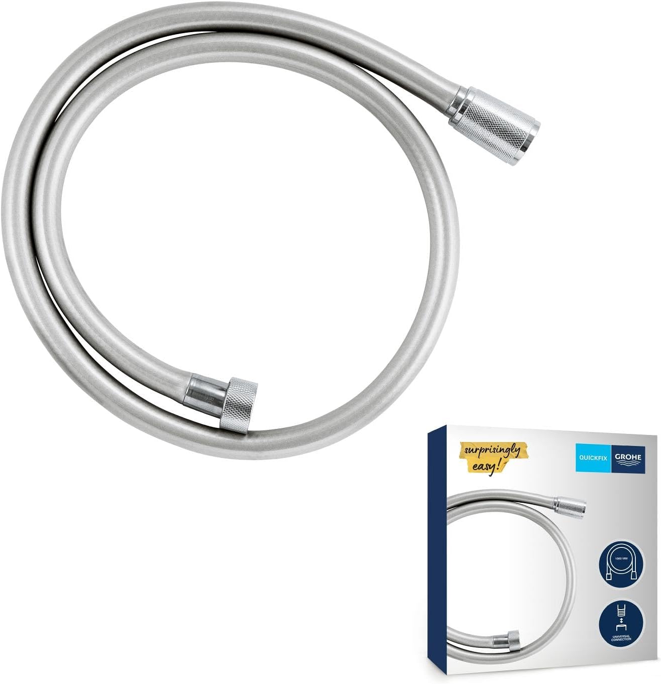 Duschschlauch – 1000 Mm – Verchromtes Metall – Knickfest – 1/2"-universalanschluss – Badezimmer