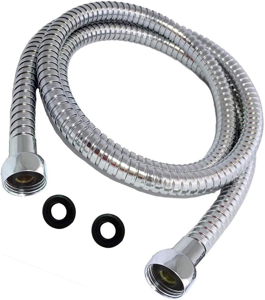 Flexibler Duschschlauch – 1 Stück – Edelstahl – Säulenanschluss – Badezimmer – 60 Cm