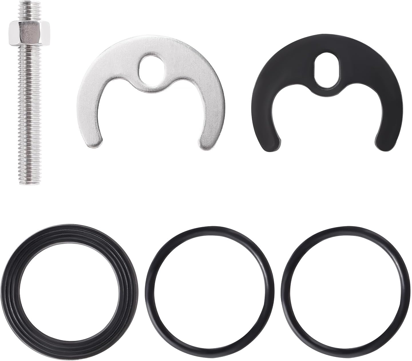 M8 Armaturen-befestigungsset – 1 Set – Edelstahl – Einlochmontage – Küche, Bad, Waschküche – Silber