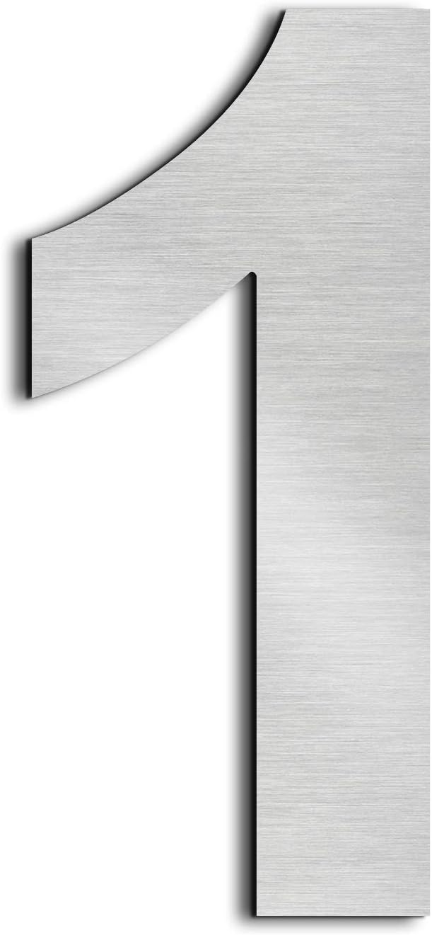 Hausnummer – 1 Stück – Edelstahl 304 – Stark Klebend – Für Briefkasten Und Tür – 75 Mm