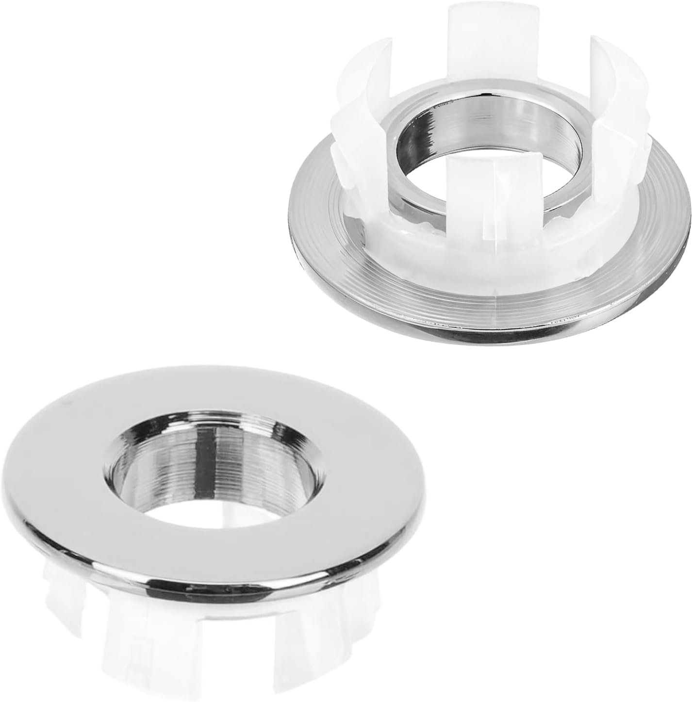 Überlaufabdeckung – 2 Stück – Versilbertes Kupfer – Hohlring – Bad Und Küche – 30 Mm